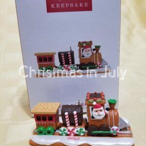 Hallmark 2023 Season's Treatings series gingerbread train Christmas Ornament